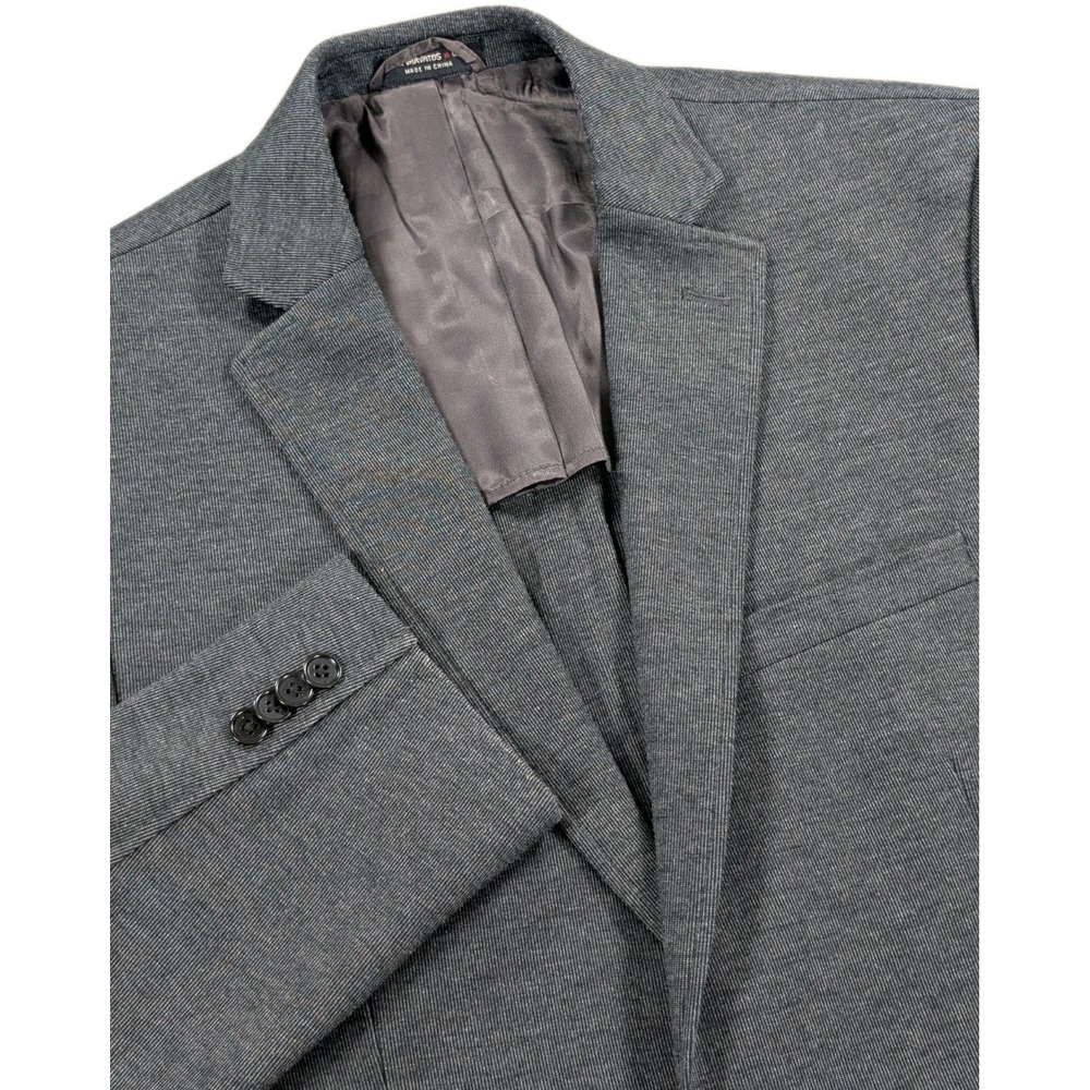 John Varvatos Sport Coat Blazer Mens 42R Gray Patch Pocket Textured Stretch